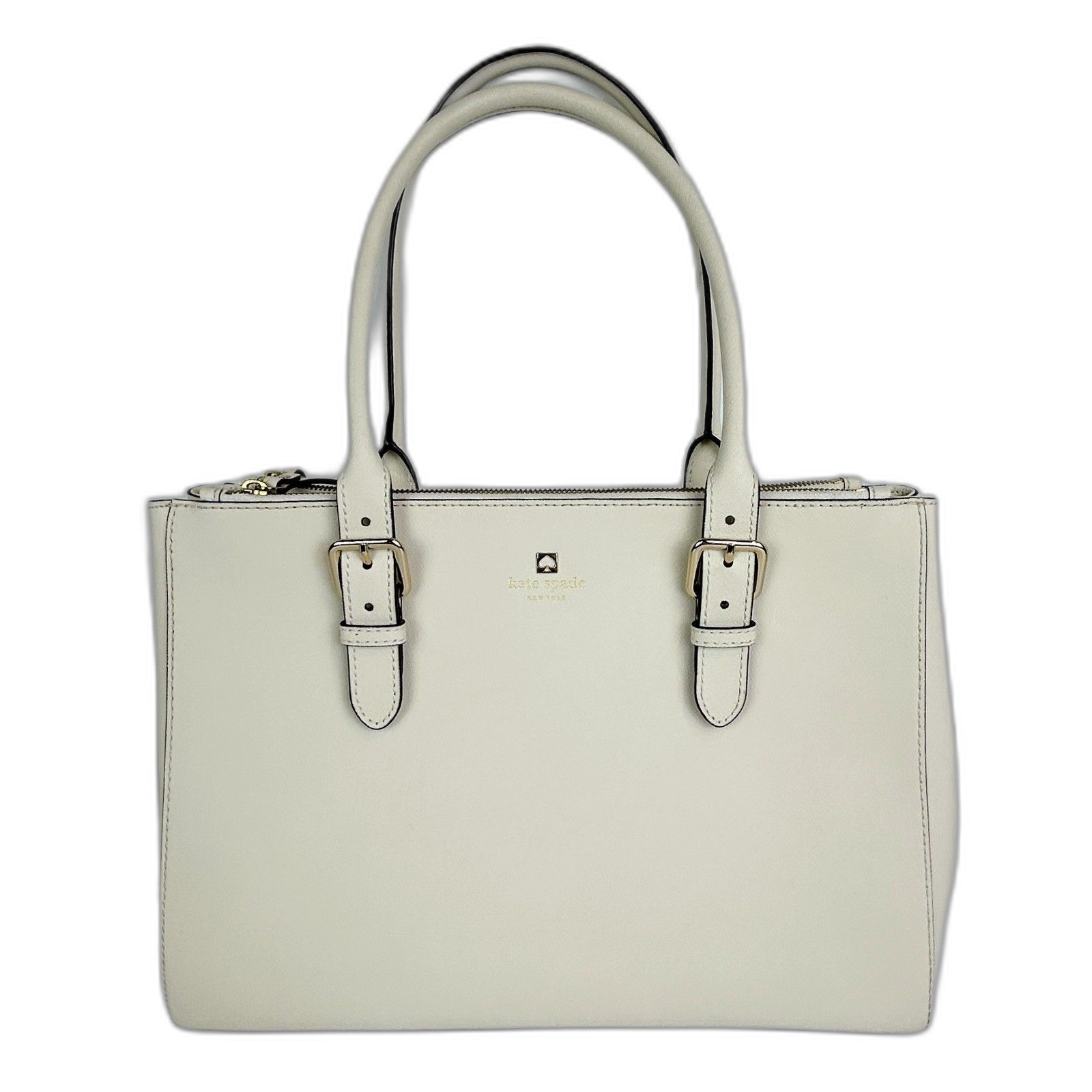 Kate Spade Charlotte Street Reena Tote Shoulder Bag Cream Crosshatch Leather